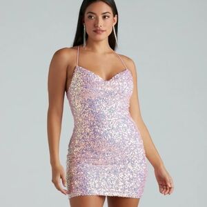 Windsor purple sequin mini dress size 13/14 juniors